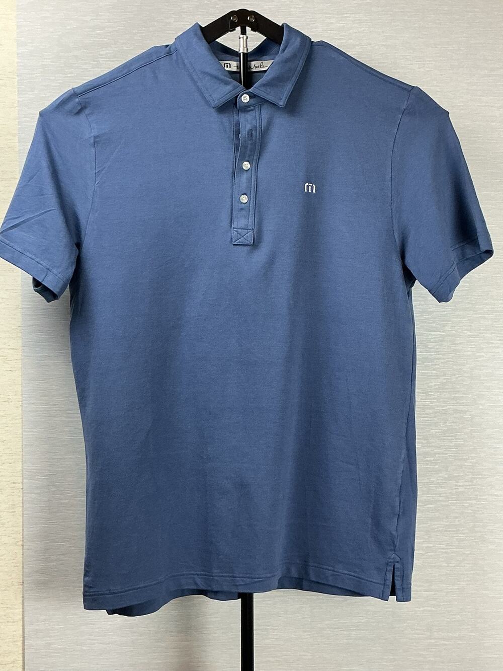 Travis Mathew Pima Cotton Blend Golf Polo Shirt Men Large XL Navy Blue EUC